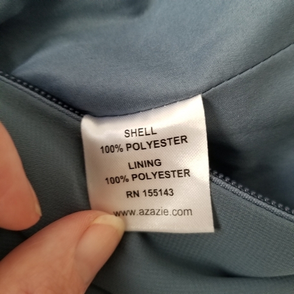 Azazie Lindie A-Line Pleated Chiffon Floor-Length Bridesmaid Dress Size A4 - Picture 3 of 15